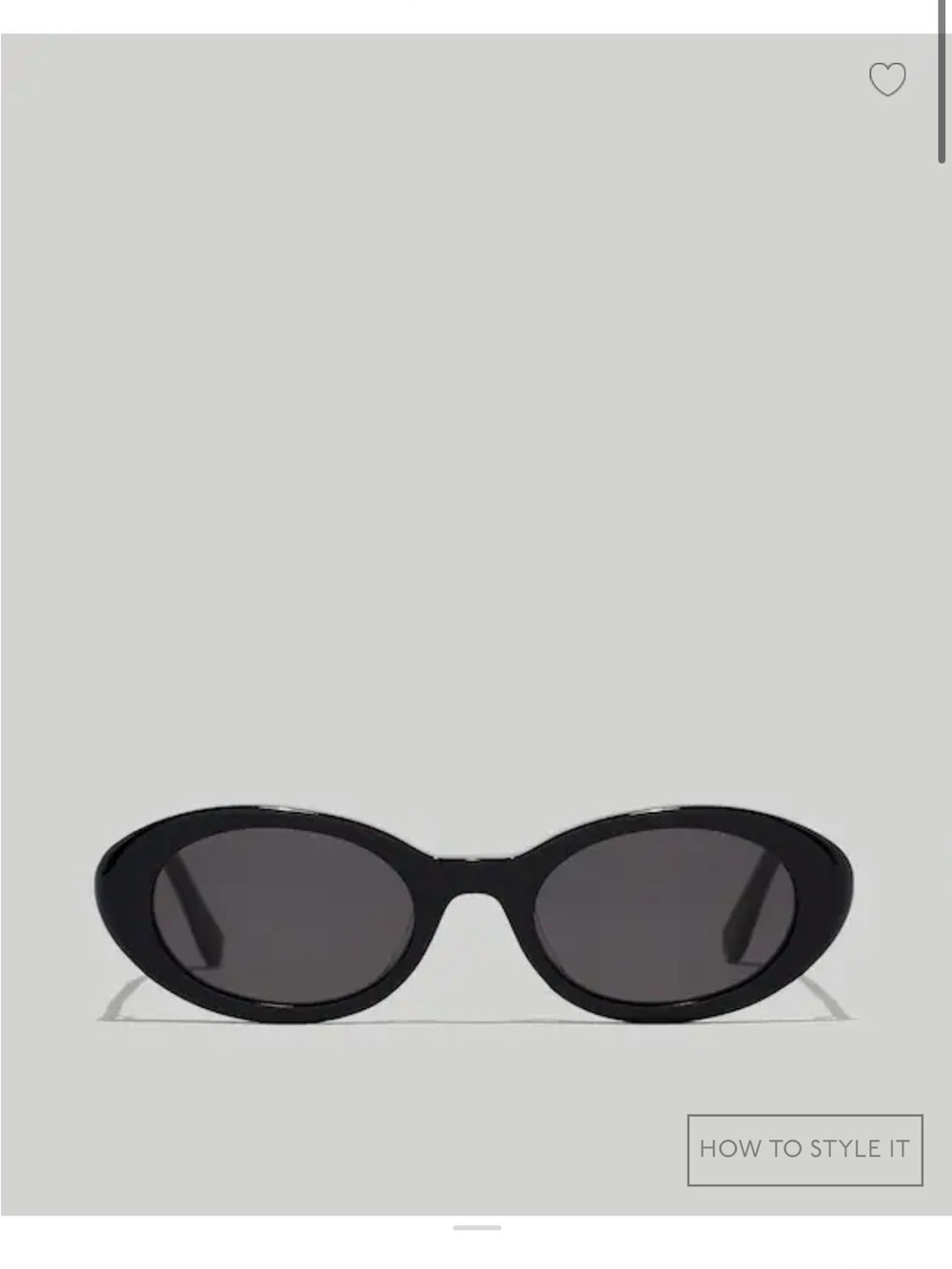Madewell Black Oval Sunglasses for Women - Picture 1 of 6